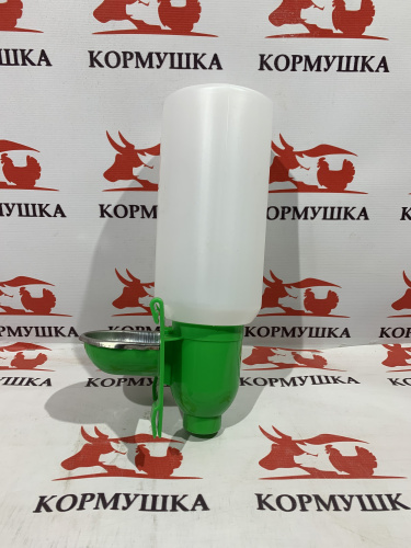 Поилка на клетку с бутылкой 2л. для кроликов (металл. чаша) 1шт.