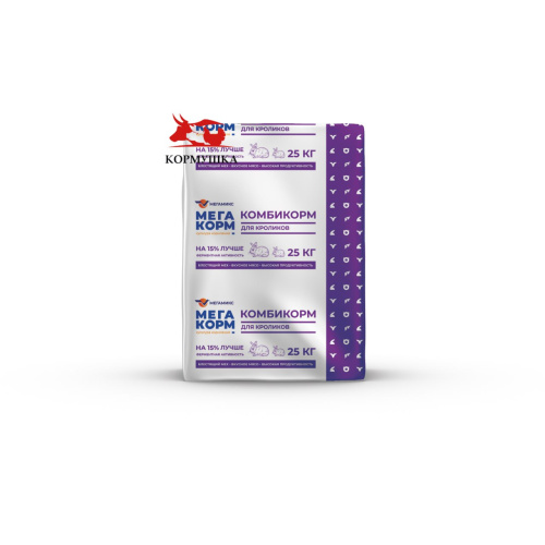 Мегакорм Кролик Универсальный ПЗК-91 (25 кг/м) 1кг.