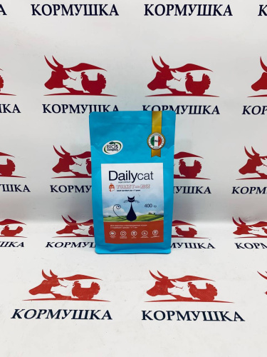 Dailycat корм для взрослых стерилизованных кошек с индейкой и рисом(0,4кг/уп) 1шт**