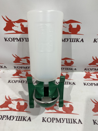 Поилка на клетку с бутылкой 2л. для кроликов (металл. чаша) 1шт.