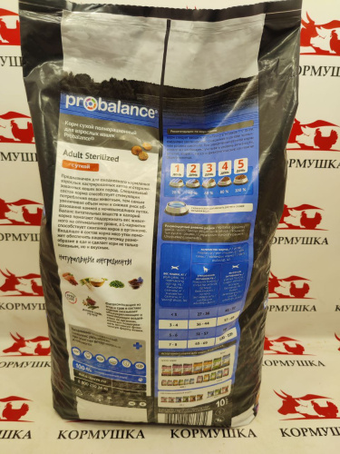 ПРОБАЛАНС корм для стерилизованных кошек с уткой (10 кг/м) 1кг.